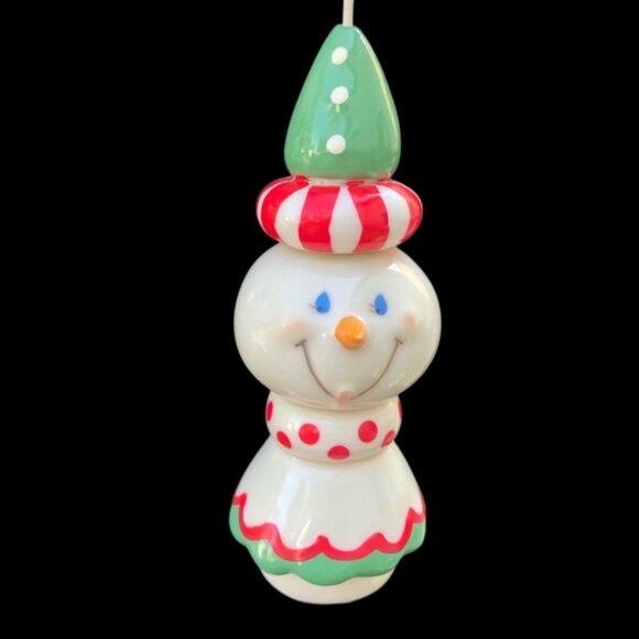 Dept. 56 Christmas Porcelain Snowman Ornaments Set of 2 - Picture 3 of 13